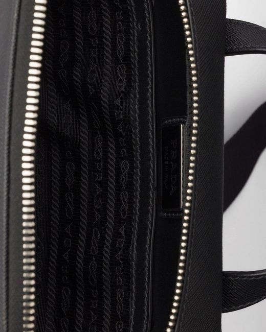Prada Black Saffiano Leather Shoulder Bag for men