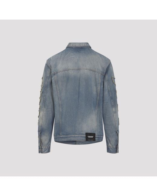 Off-White c/o Virgil Abloh Blue "Diag Raw Patch" Jacket for men