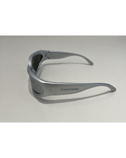 Balenciaga White Eyewear Swift Oval Sunglasses for men