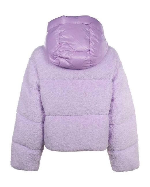 Duvetica Purple Logo Zip-Up Down Jacket