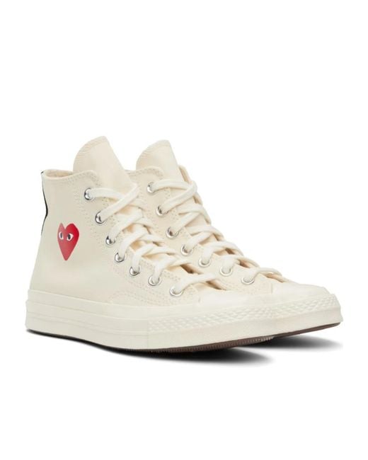 COMME DES GARÇONS PLAY White Comme Des Garçons Play X Convers Chuck 70 Og Single Heart High-Top Skate Shoes