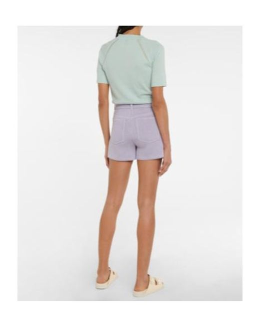 Barrie Purple Cashmere And Cotton Shorts