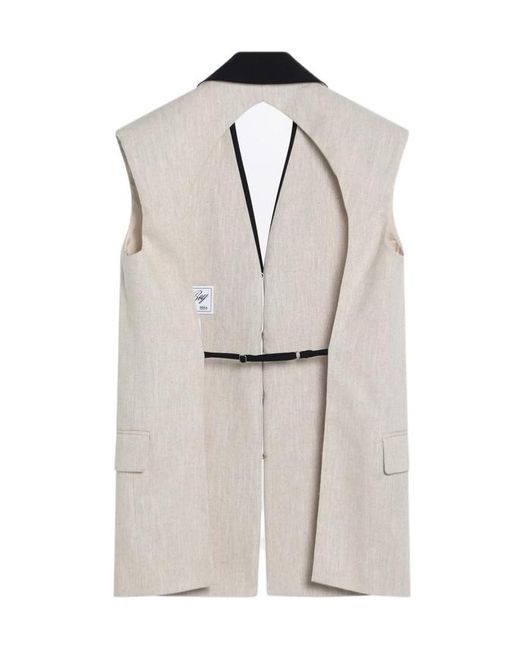 Erika Cavallini Semi Couture White Waistcoat With Open Back