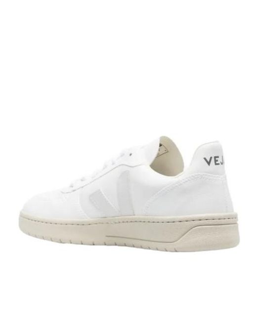 Veja White V-10 Lace-Up Sneakers for men