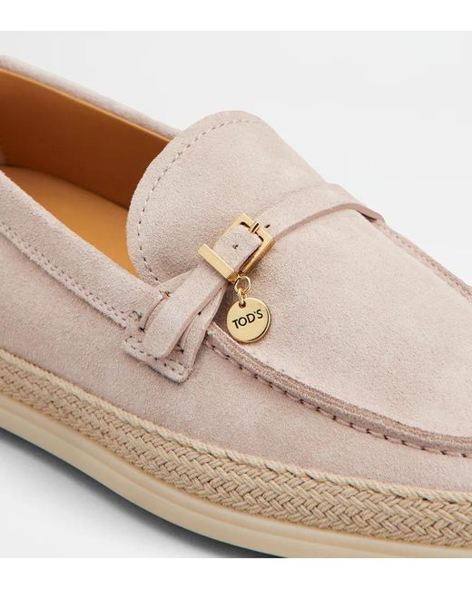 Tod's Natural Suede Loafers