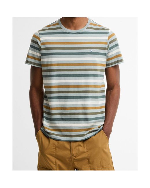 Barbour Green Striped T-Shirt for men