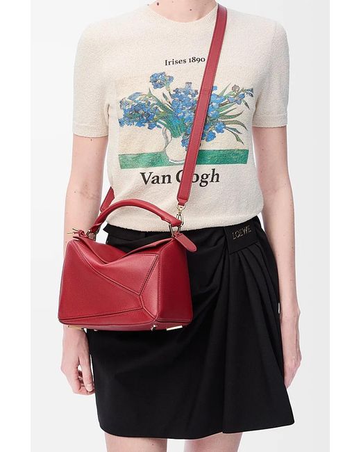 Loewe Red Small Featherlight Puzzle Bag