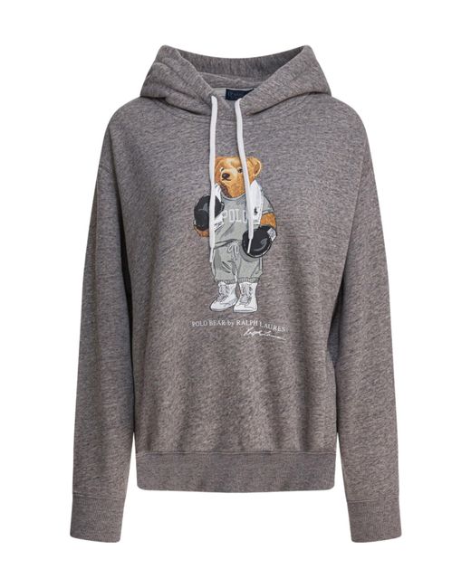 Polo Ralph Lauren Gray Polo Bear Drawstring Hoodie