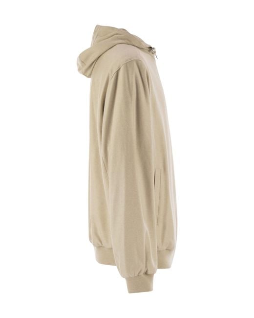 Fedeli Natural Reversible Hooded Bomber Jacket for men