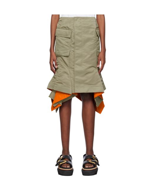 Sacai Black Cargo Midi Skirt