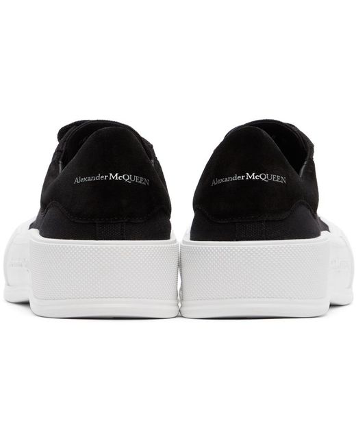 McQueen Black Deck Lace-Up Sneakers