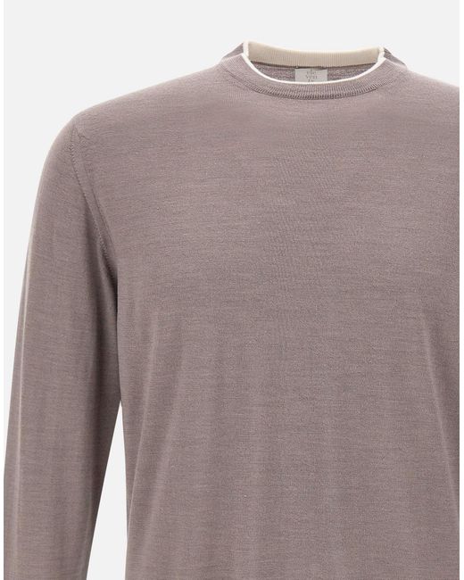 Eleventy Brown Crew Neck Long Sleeve Sweater for men