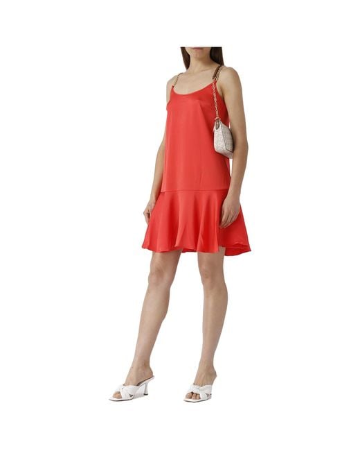 MICHAEL Michael Kors Red Peplum-Hem Satin Minidress