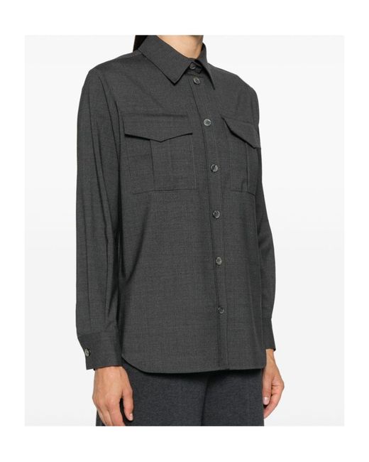 P.A.R.O.S.H. Gray Pocket Buttoned Shirt