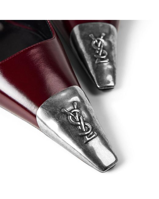 Saint Laurent Purple Pointedtoe Slingback Pumps