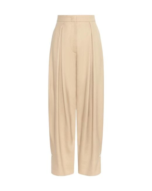 Sportmax Natural Pleated Casual Pants