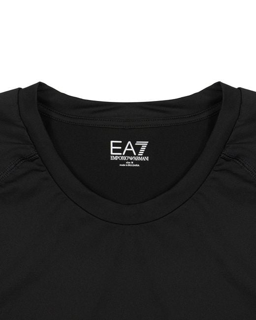 EA7 Black Logo Printed T-Shirt for men