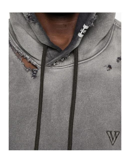Maison Mihara Yasuhiro Gray Distressed Drawstring Hoodie for men