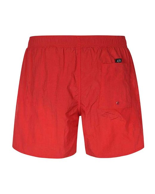 ARMANI EXCHANGE Red Rope Swimming Trunks for men