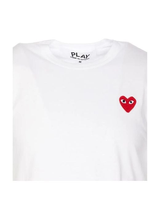 COMME DES GARÇONS PLAY White Comme Des Garçons Play Logo Patch Crewneck T-Shirt for men