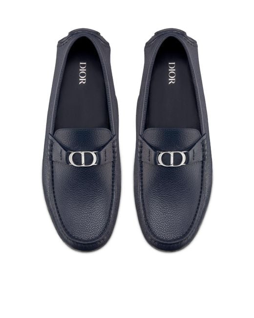 Dior Blue Homme Logo Plaque Loafers for men