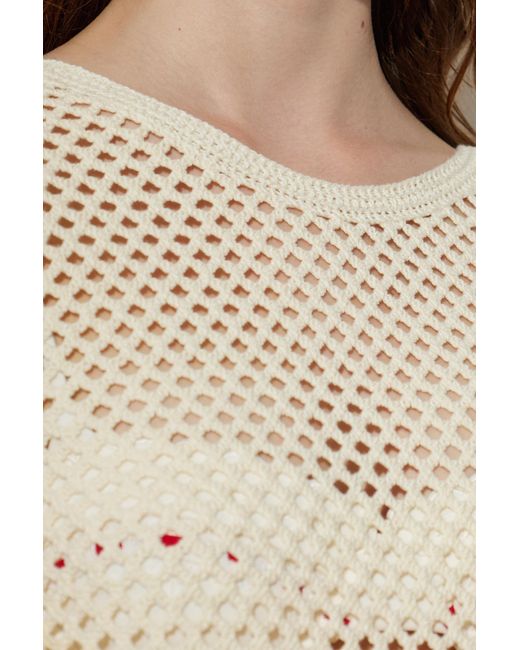 Posse Natural Saskia Floral-Crochet Mini Dress