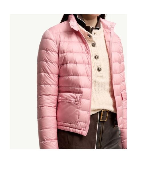 Moncler Pink Lans Packable Short Down Jacket