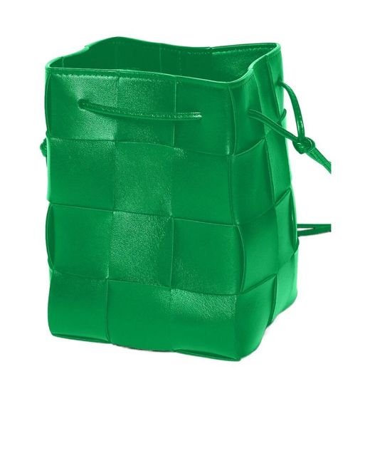 Bottega Veneta Green Small Cassette Drawstring Shoulder Bag