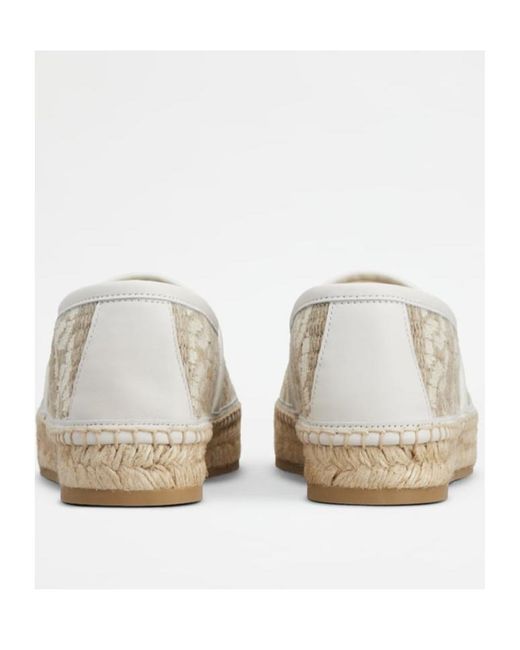 Tod's Multicolor Chain-Jacquard Raffia Espadrilles