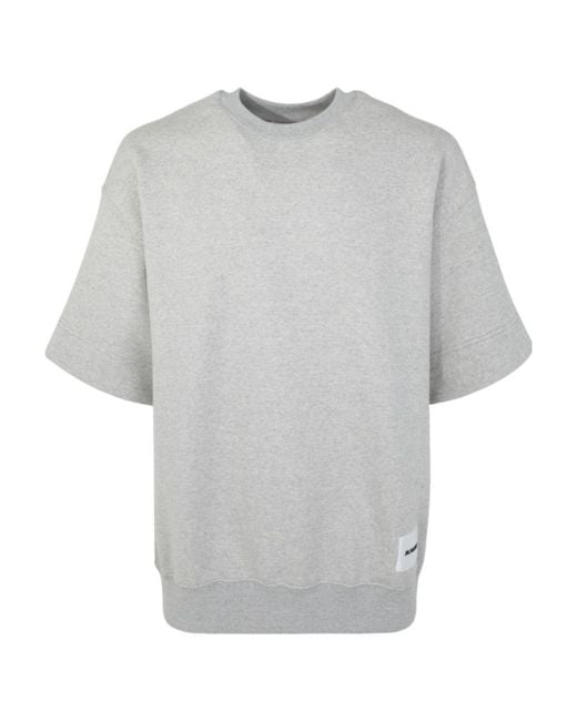 Jil Sander Gray Logo Patch Short-Sleeved T-Shirt for men
