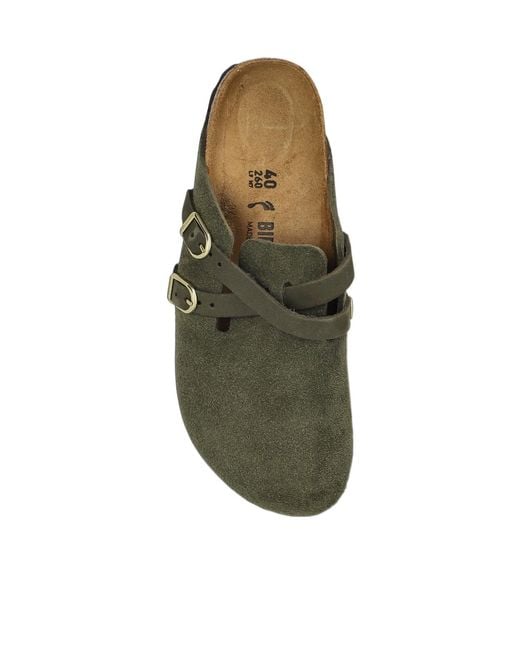 Birkenstock Green Blair Buckled Clogs