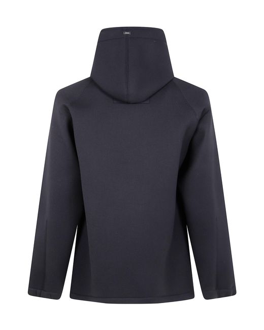 Herno Blue Hooded Zip-Up Jacket for men