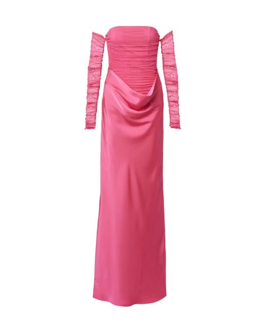 ROTATE BIRGER CHRISTENSEN Pink Draped Off-The-Shoulder Dress