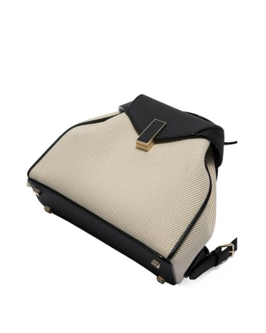 Valextra Black Iside Textured Canvas Backpack Mini