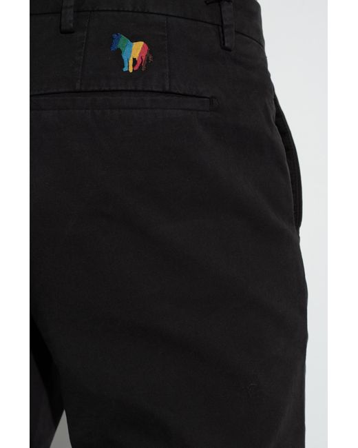 Paul Smith Black Zebra-Patch Chino Trousers for men
