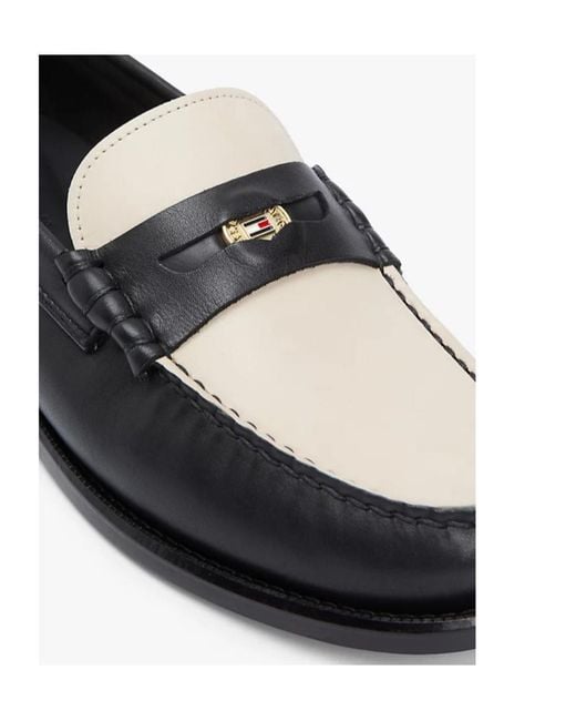 Tommy Hilfiger Black Two-Tone Loafers for men