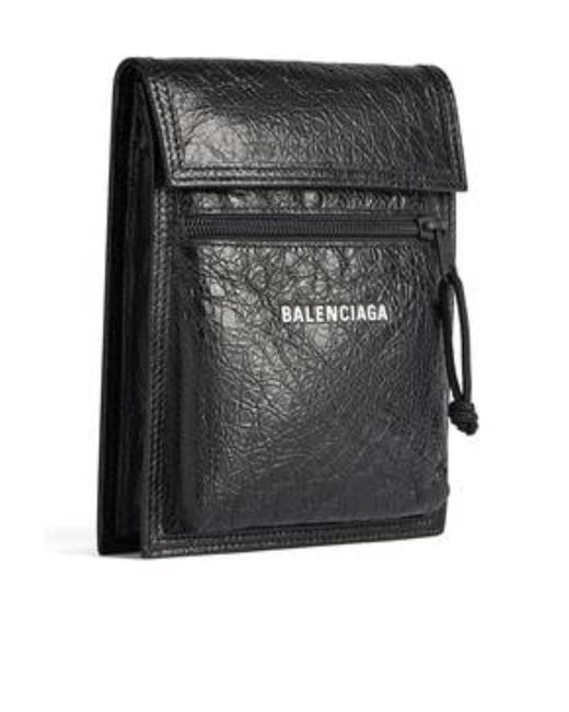 Balenciaga Black Explorer Small Crossbody Bag for men
