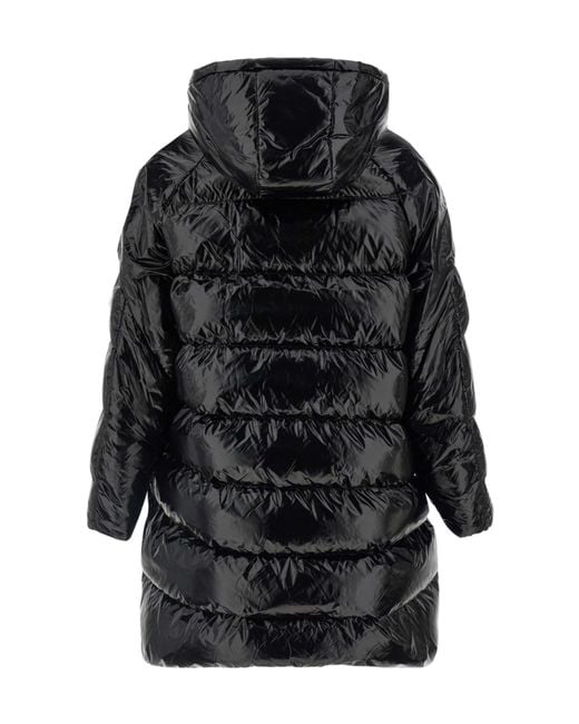 Pinko Black Zip-Up Hooded Quilted Coat