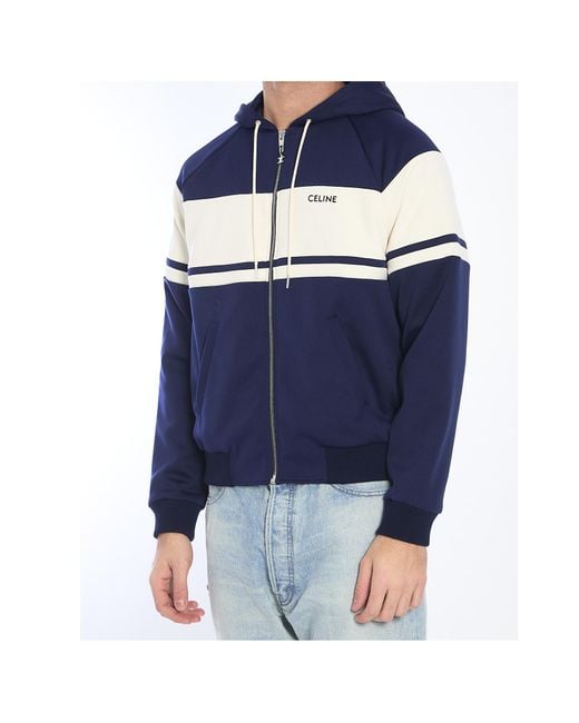 Céline Blue Hooded Tracksuit Jacket for men