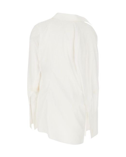 Ann Demeulemeester White Long-Sleeved Button-Up Shirt