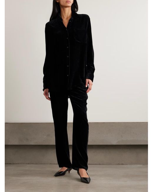 The Row Black Anker Straight Leg Casual Pants
