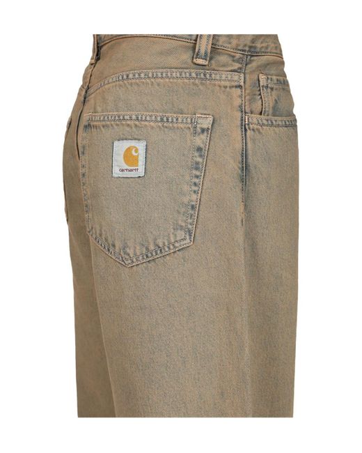 Carhartt Natural Denim Trousers With Belt Loops for men