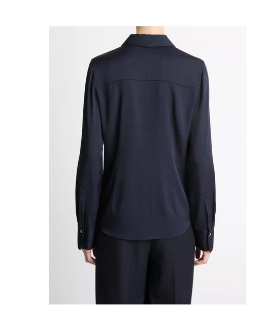 Vince Blue Classic Collar Button-Up Shirt