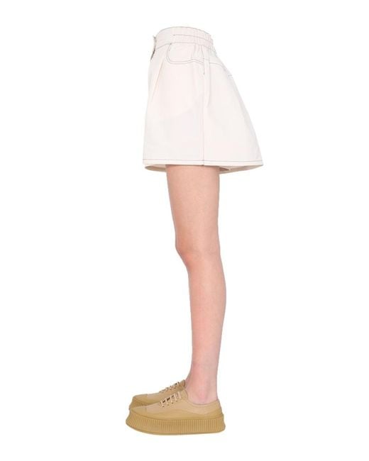 Sunnei Blue Logo Patch Shorts