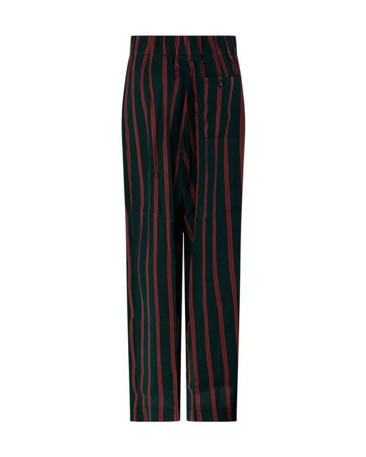 Dries Van Noten Black Striped Casual Pants
