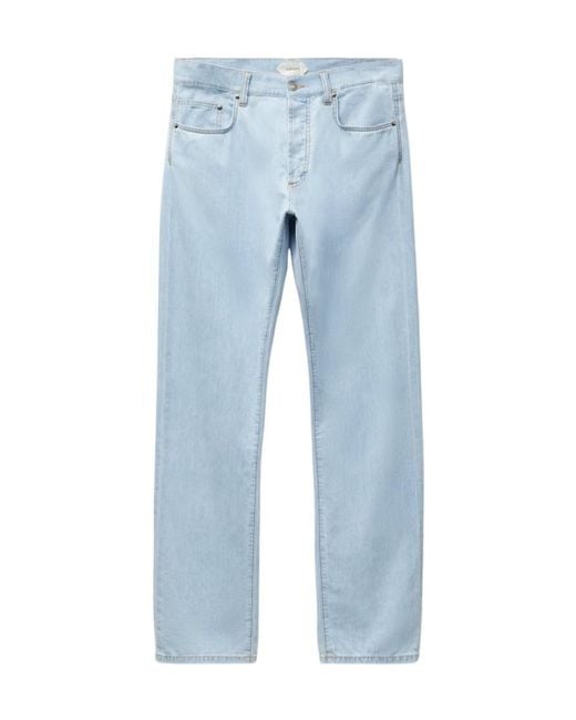Versace Blue Straight Chambray Jeans for men