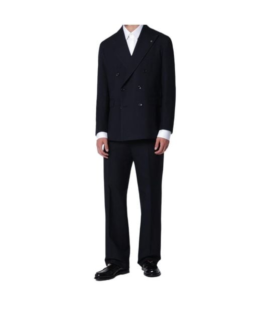 Tagliatore Blue Double-Breasted Suit Set for men