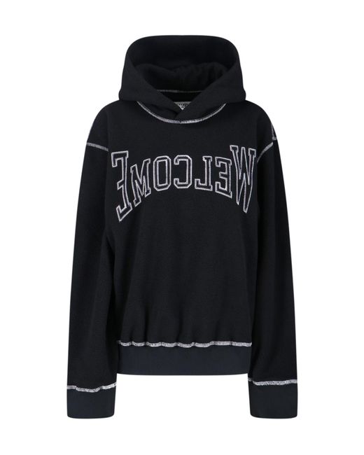 MM6 by Maison Margiela Black Long-Sleeved Hoodie