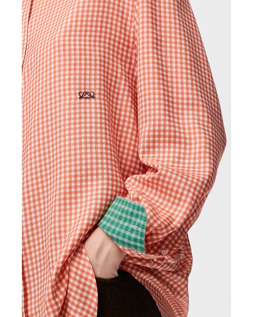 Loewe Pink Long Sleeve Checked Shirt