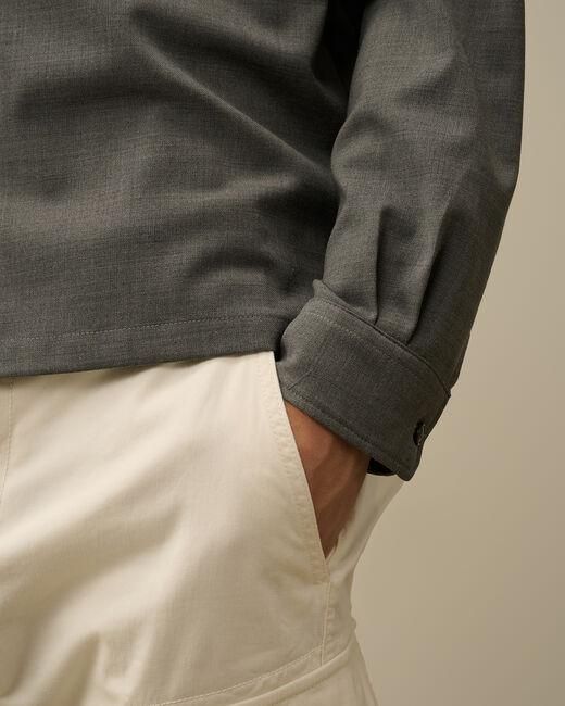 C P Company Green Long-Sleeved Wool Shirt for men